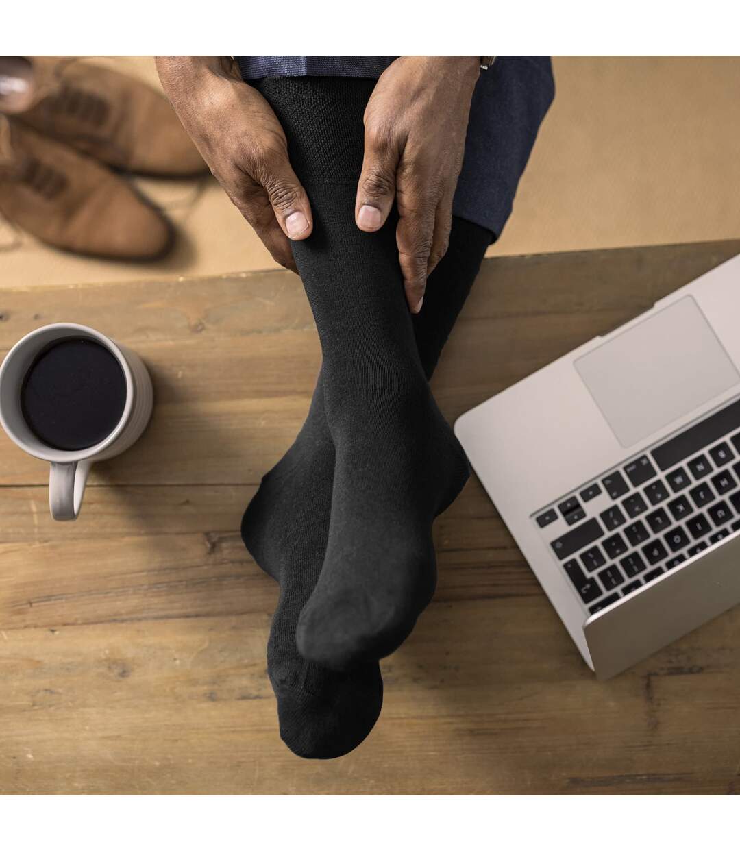 6 Pack Mens Non Elastic Cotton Diabetic Socks with Seamless Toe-5