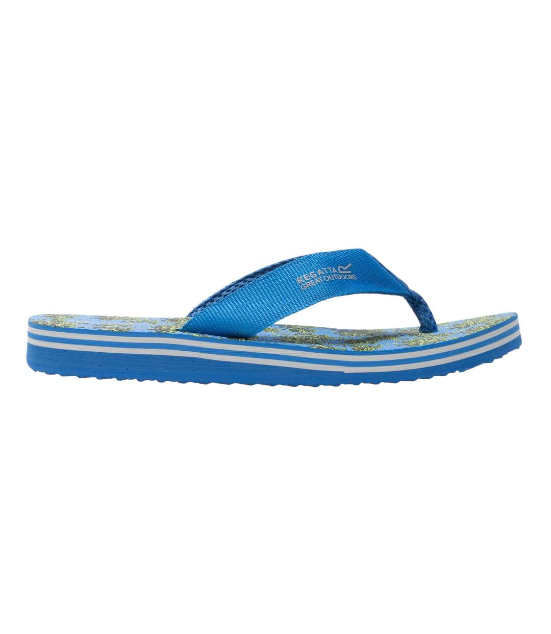 Mens Rico Flip Flops Sharp Green Sonic Blue Regatta-2