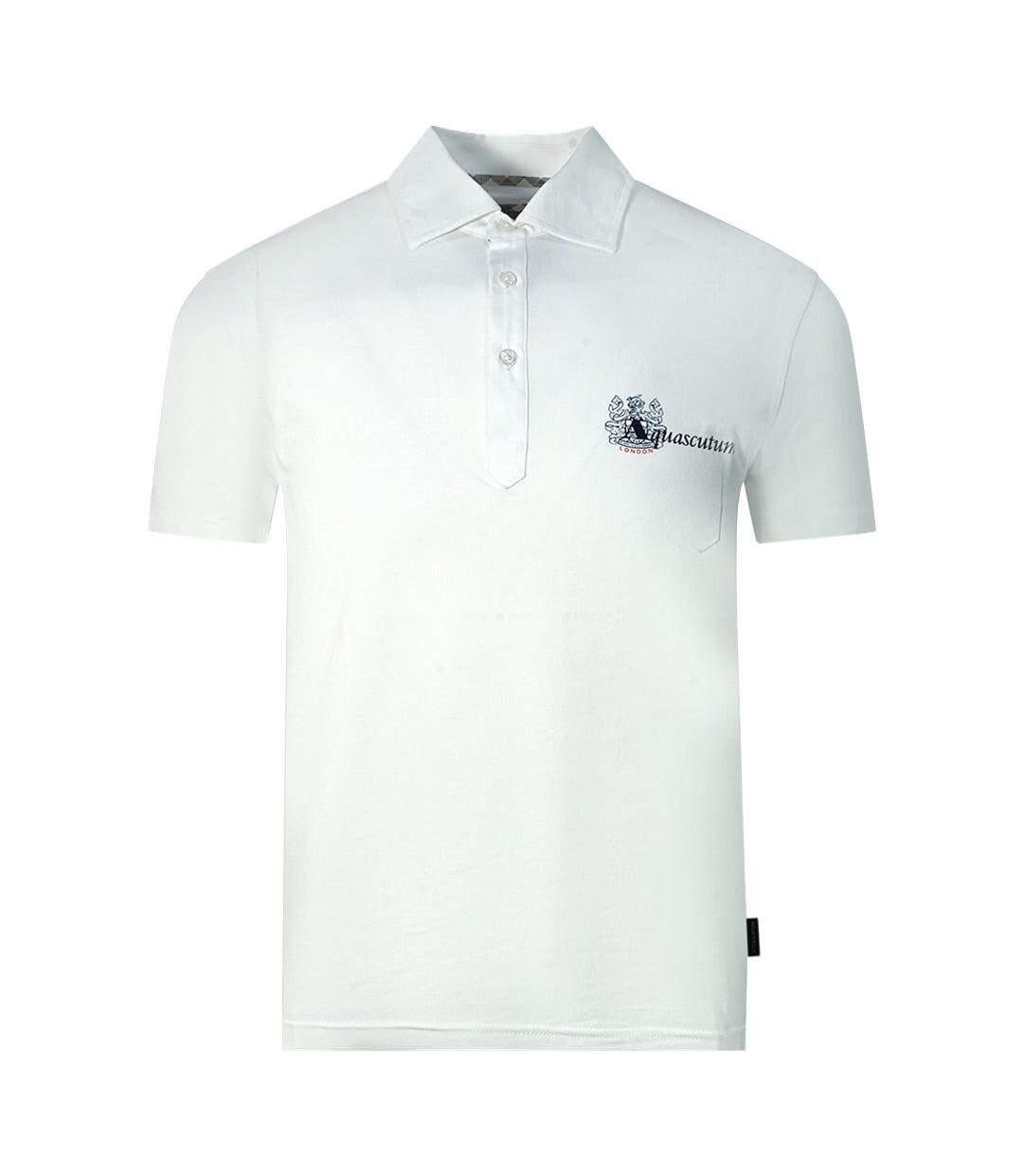 Polo Motif Logo Aldis London Adulte Blanc Aquascutum-1