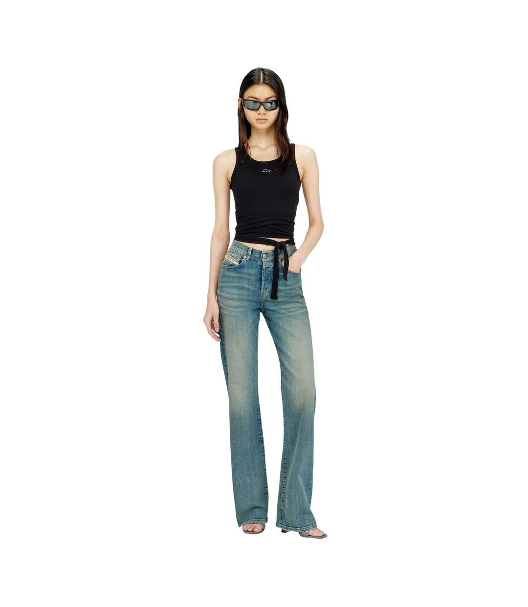 Haut Court Sans Manches Motif/style Lanières Femme  Diesel-4