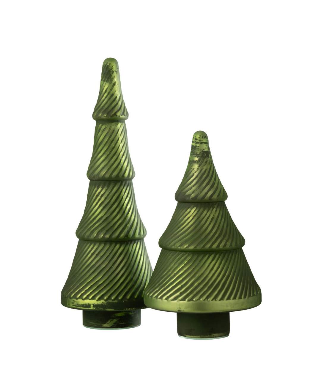 Sapin de Noël en Verre Côtelé 41cm Vert-2