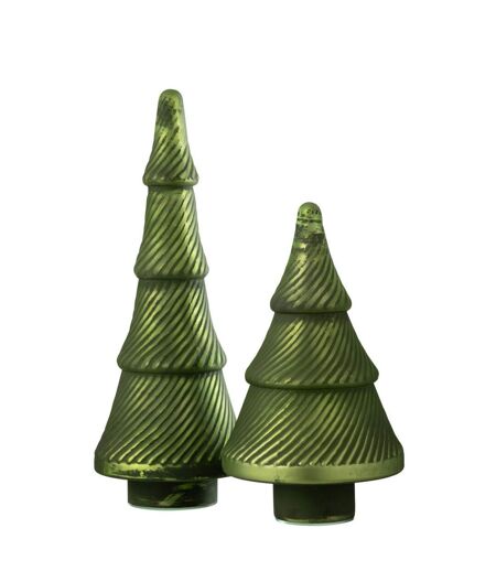 Sapin de Noël en Verre Côtelé 41cm Vert