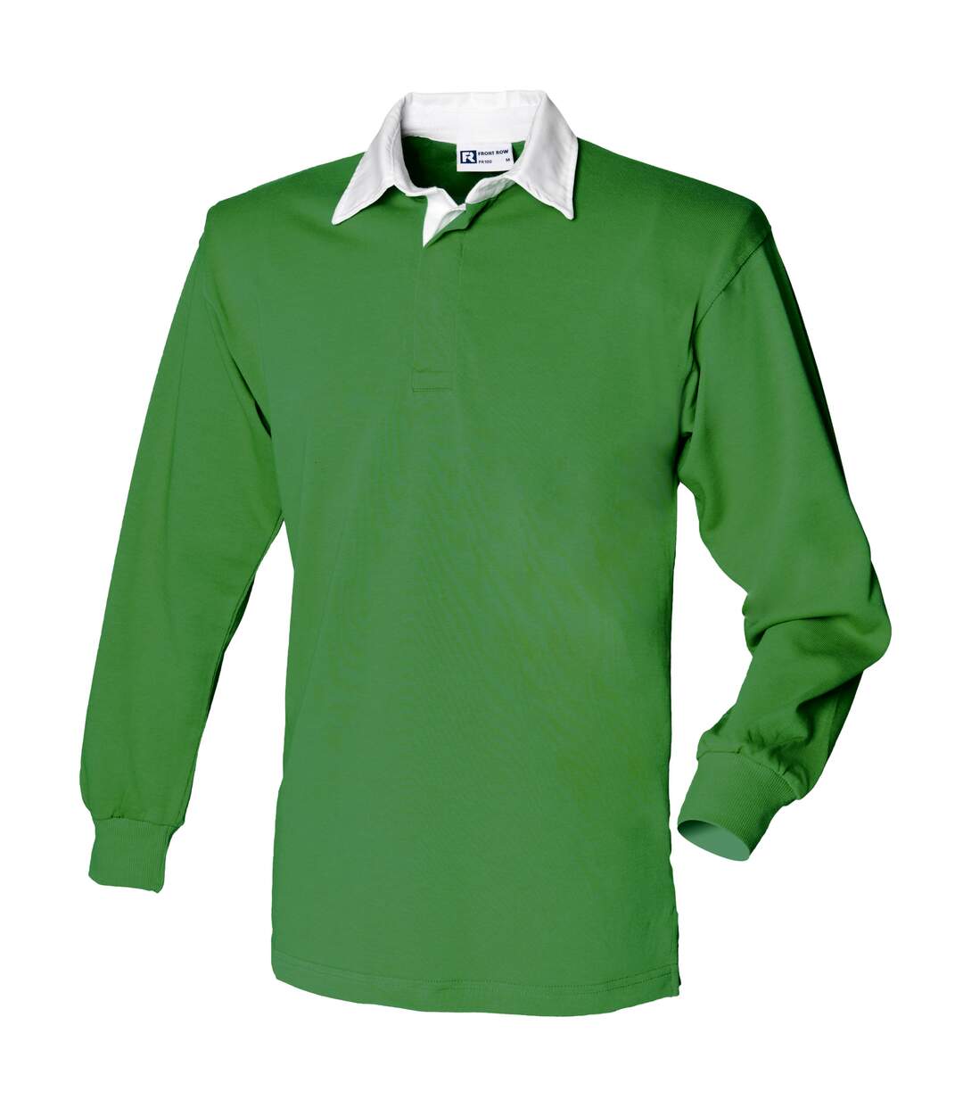 Front Row - Polo de rugby à manches longues 100% coton - Homme (Vert vif/Blanc) - UTRW478