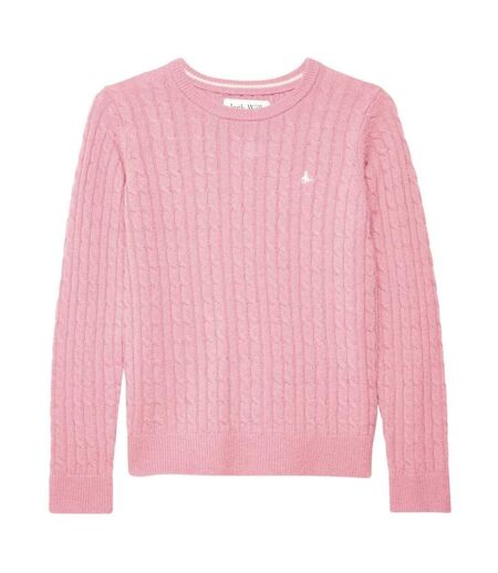 Pull Manches Longues Motif/style Maille Torsadée Tinsbury Femme Rose Jack Wills