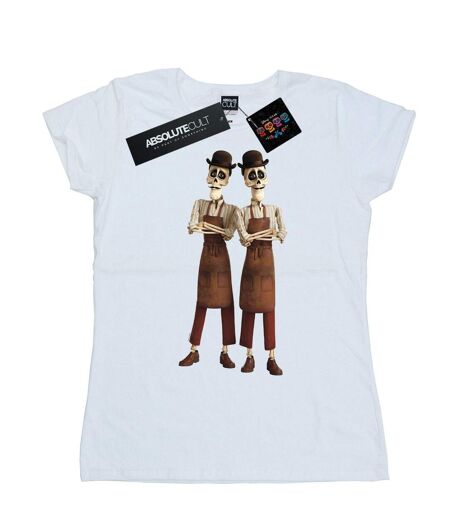 Disney T-shirt en coton Femmes/Dames Coco Oscar et Felipe Twin Brothers (Blanc) - UTBI14464