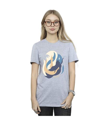 Disney T-shirt boyfriend en coton Femme/Ladies The Little Mermaid Colour Silhouettes (Gris sportif) - UTBI30948