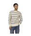 Sweat Manches Longues Motif/style Rayé Homme Écru Bleu Marine Brave Soul-2