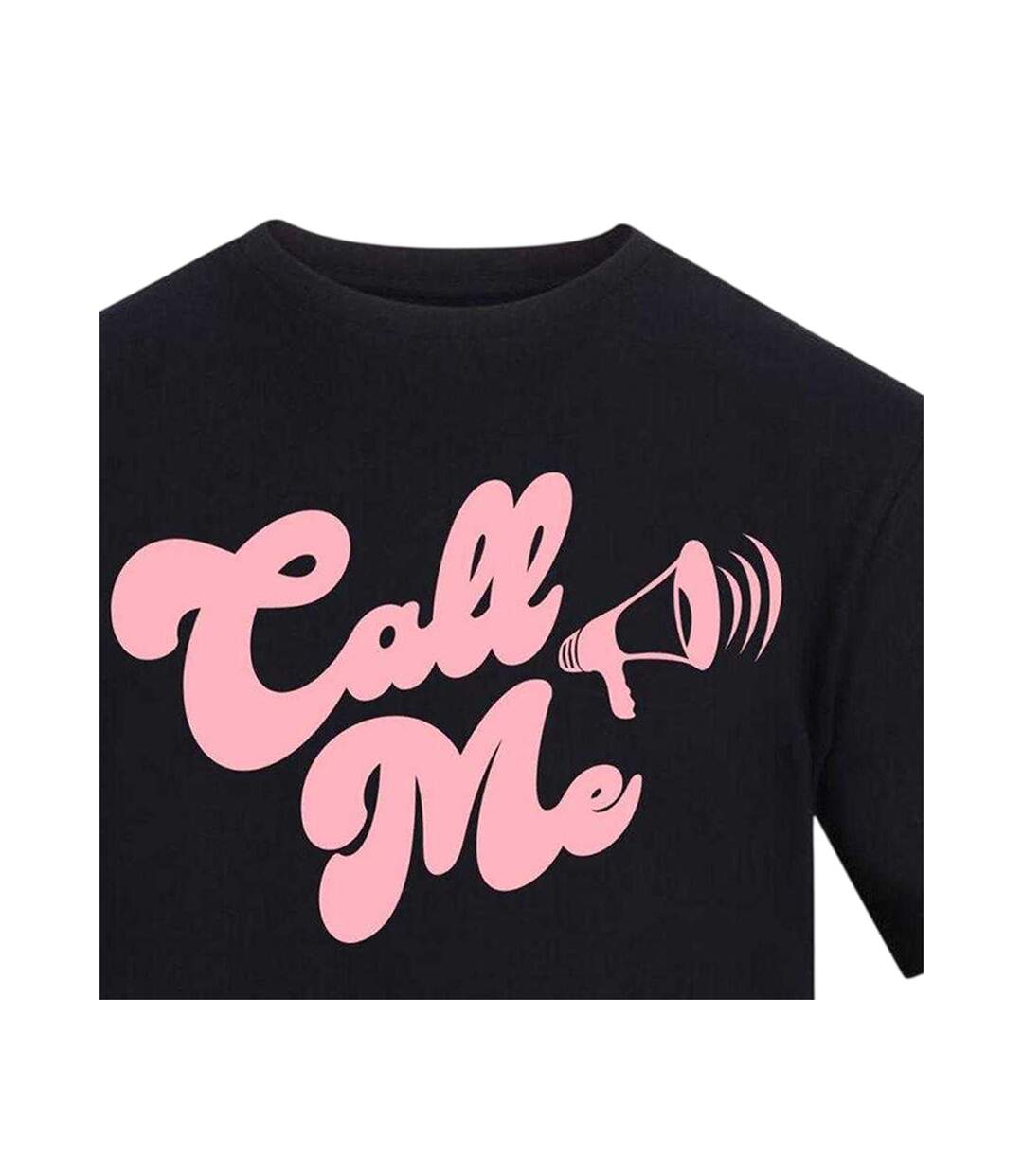 Mens Call Me T-shirt Black AWD-3