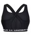 Womens/ladies Medium Impact Sports Bra Black White Under Armour-2