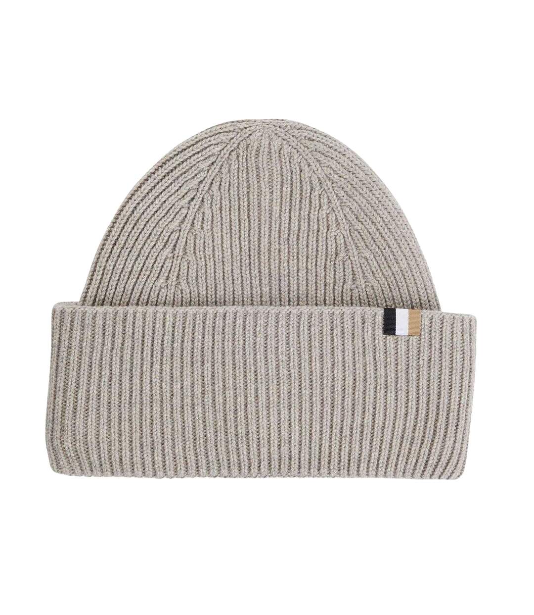 Laura Plain Ribbed Beanie Grey Boss-2
