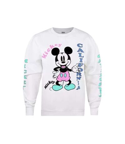 Disney Womens/Ladies Mickey Mouse Retro Sweatshirt (White)