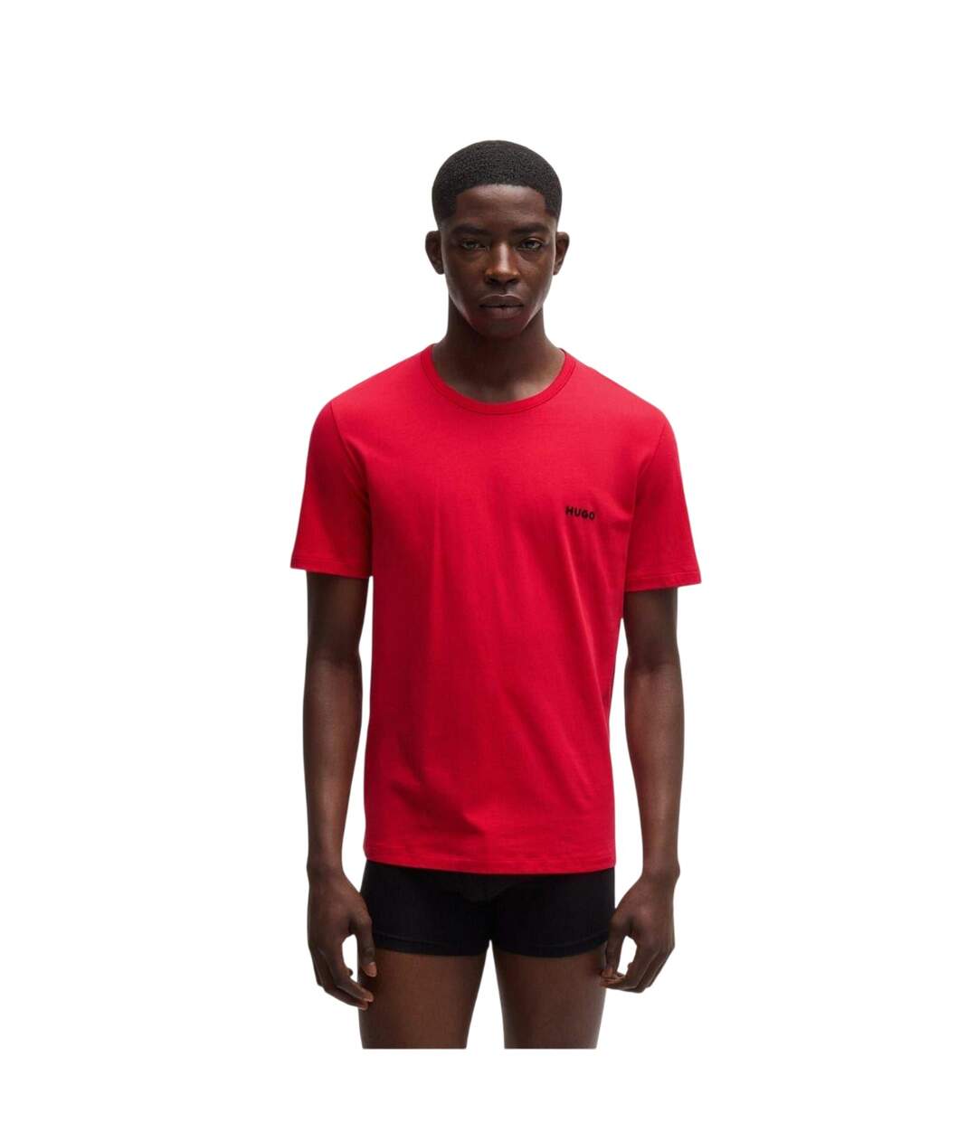Lot De 3  Hauts De Pyjama Motif/style Uni Homme Rouge Vert Noir Hugo-4