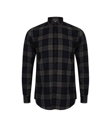 Skinni Fit Mens Checked Brushed Shirt ()