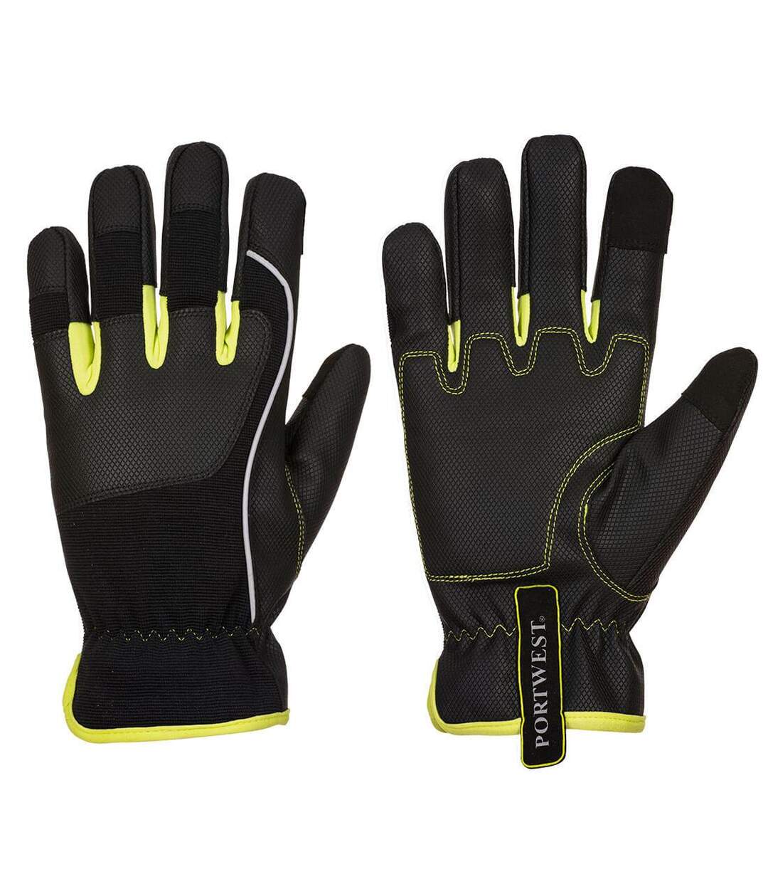 Gants tradesman adulte l noir / jaune Portwest-1