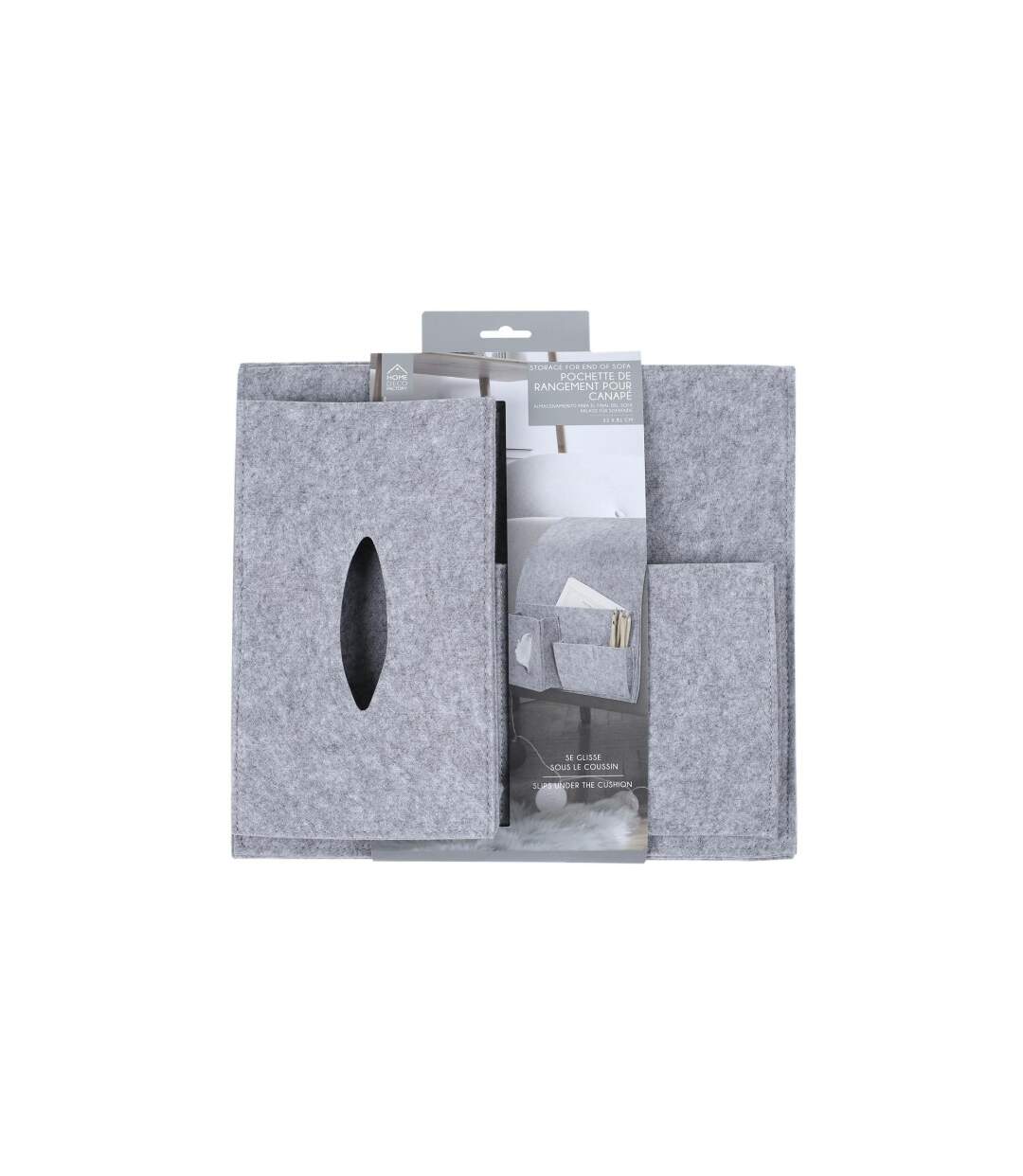 Pochette de Rangement Canapé 24cm Gris-3