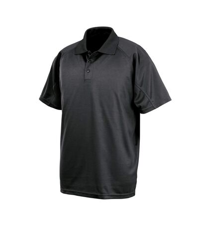 Spiro Impact Mens Performance Aircool Polo T-Shirt (Black)