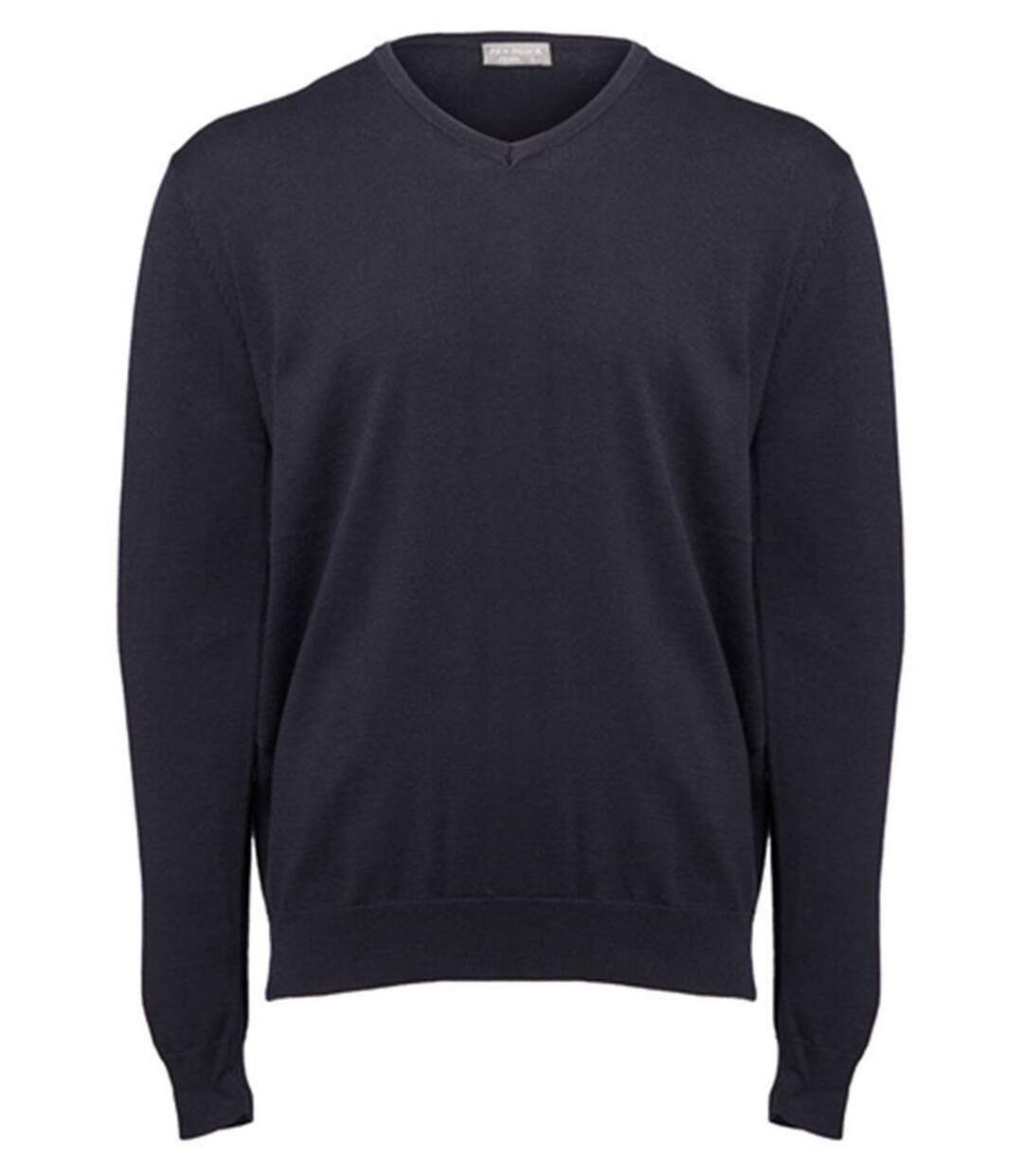 Pull col V - Homme - PK450 - bleu marine-1