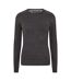 Mens Flat Knit Crew Neck Jumper Dark Charcoal Marl Brave Soul-1