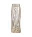 Womens/ladies Lupe Metallic Front Slit Pencil Skirt Silver Metallic AmyLynn-2