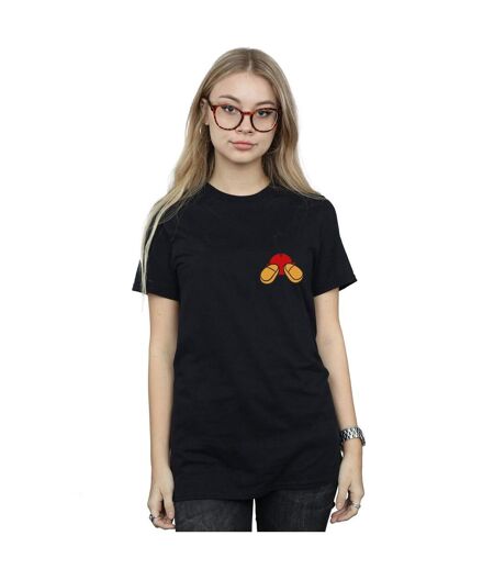 Disney T-shirt boyfriend en coton pour femmes/femmes Mickey Mouse à l'arrière de la poitrine (Noir) - UTBI37328