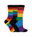 3 Paires Chaussettes Coton avec Arc en Ciel Rayées-1