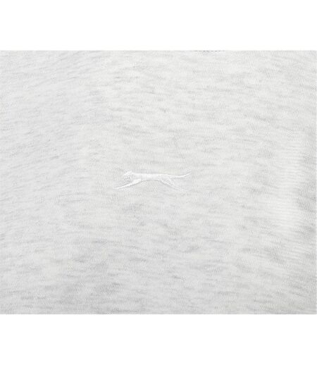 Womens/ladies Plain Polycotton Crew Neck Jumper Ice Grey Marl Slazenger