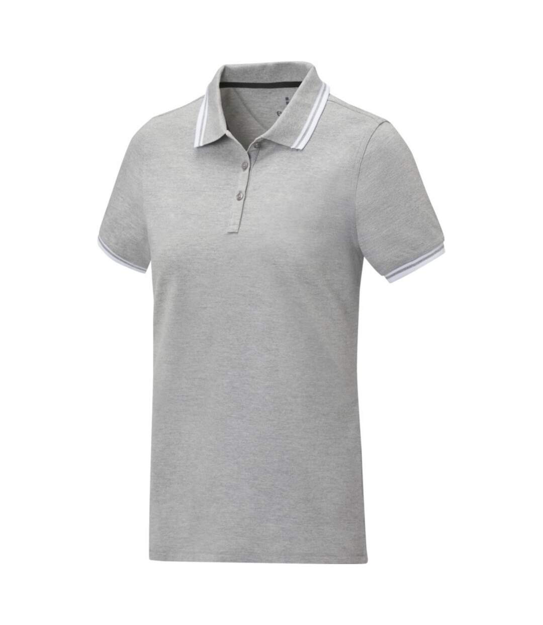 Womens/ladies amarago short-sleeved polo shirt heather grey Elevate-4