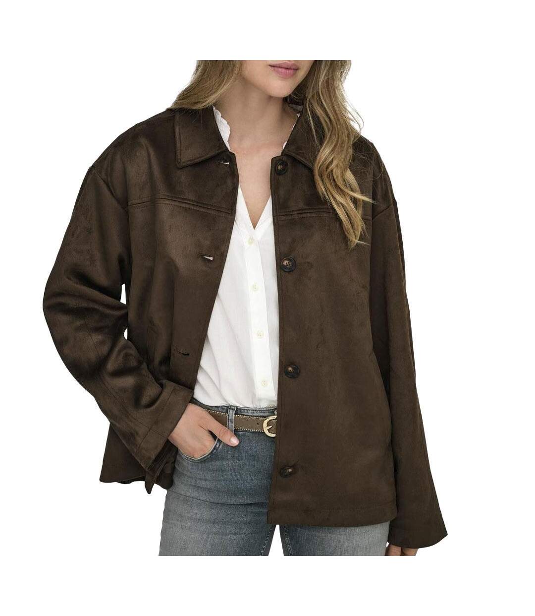 Veste marron femme only carolina-1