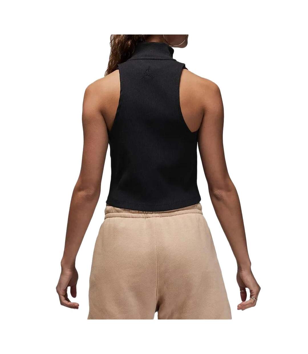 Débardeur crop noir femme nike mock-2