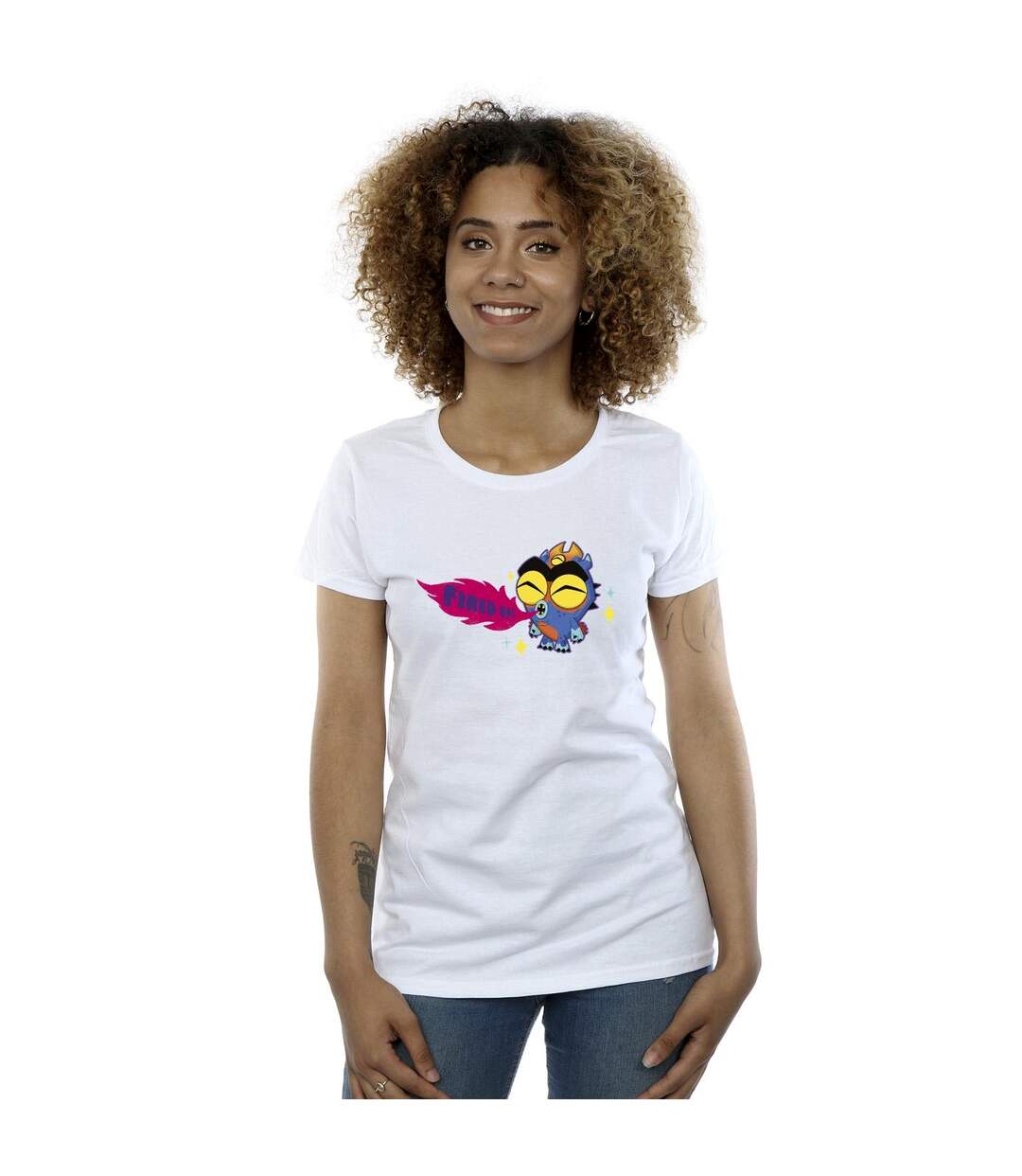 Disney - T-shirt BIG HERO BAYMAX FRED FIRED UP - Femme (Blanc) - UTBI13406-2