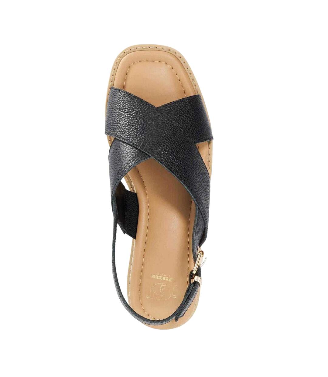 Womens/ladies Lemesos Leather Flat Sandals Black Dune London-3