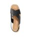 Womens/ladies Lemesos Leather Flat Sandals Black Dune London-3