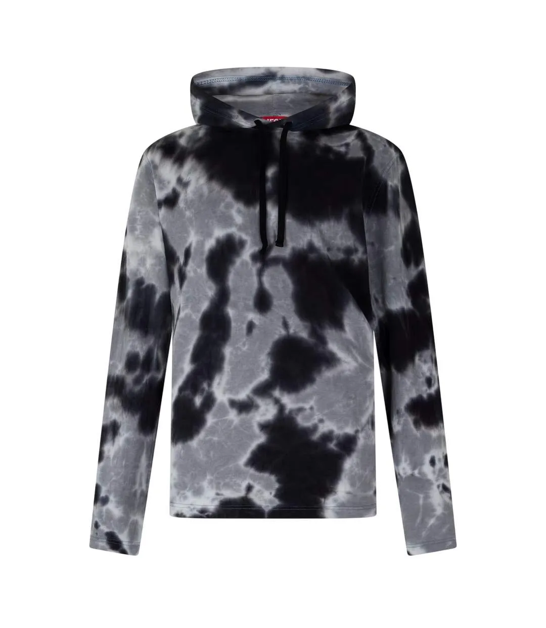 Mens Crane Tie Dye Hoodie Black Diesel-1