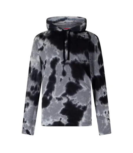 Mens Crane Tie Dye Hoodie Black Diesel