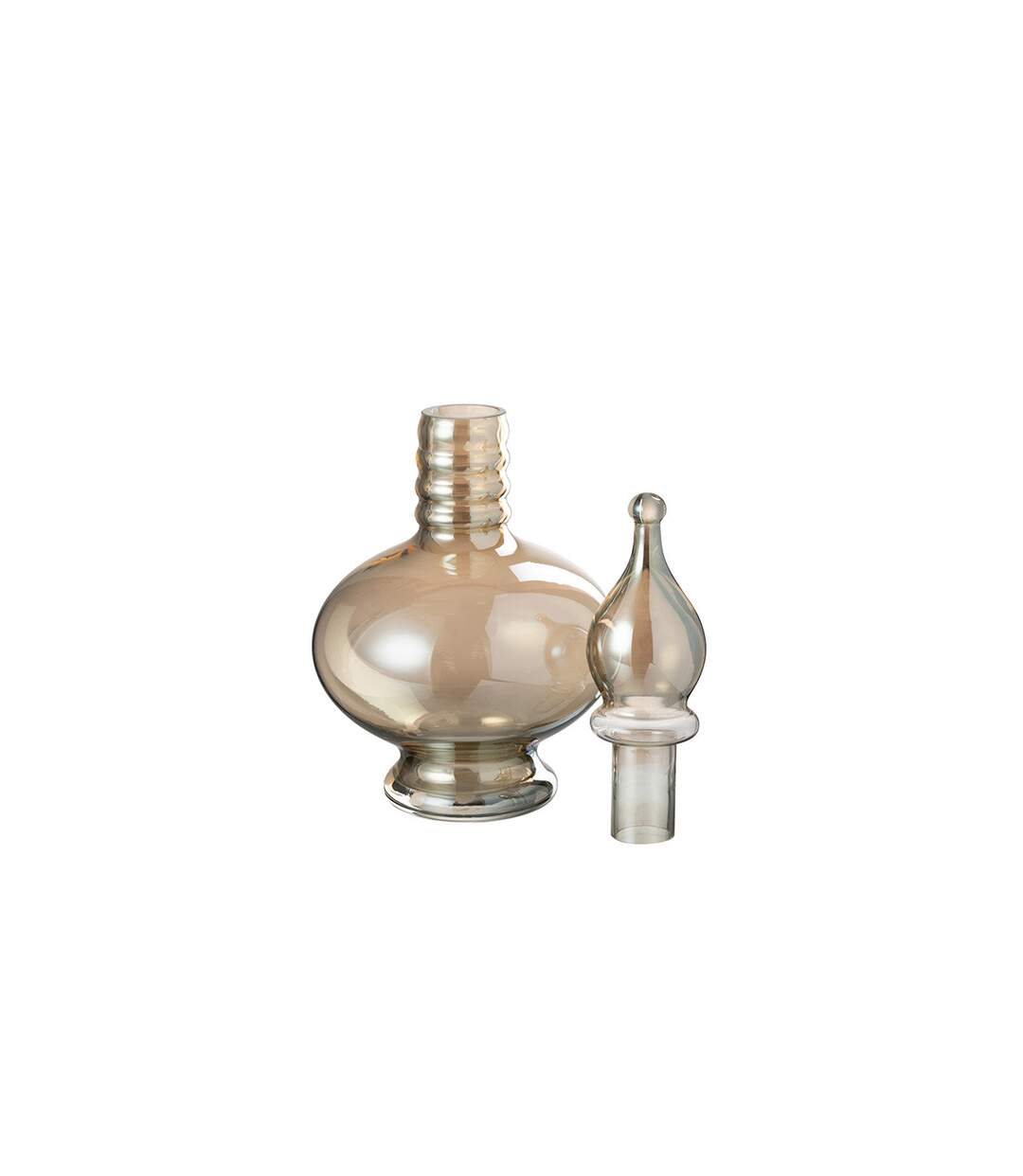 Vase Bouchon Fiole en Verre Jo 38cm Beige-2