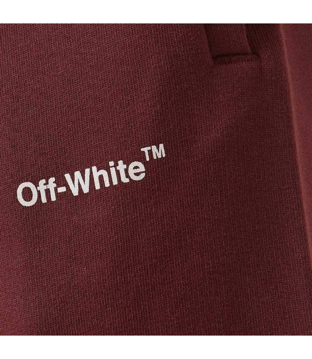 Short De Jogging Helvetica Adulte Bordeaux Off White-4