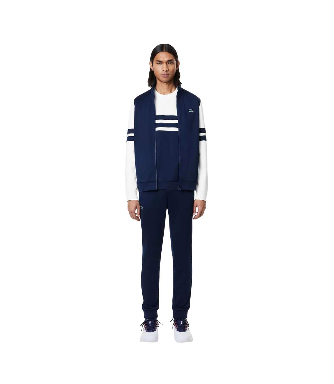Sweat homme blanc / bleu marine Lacoste-4