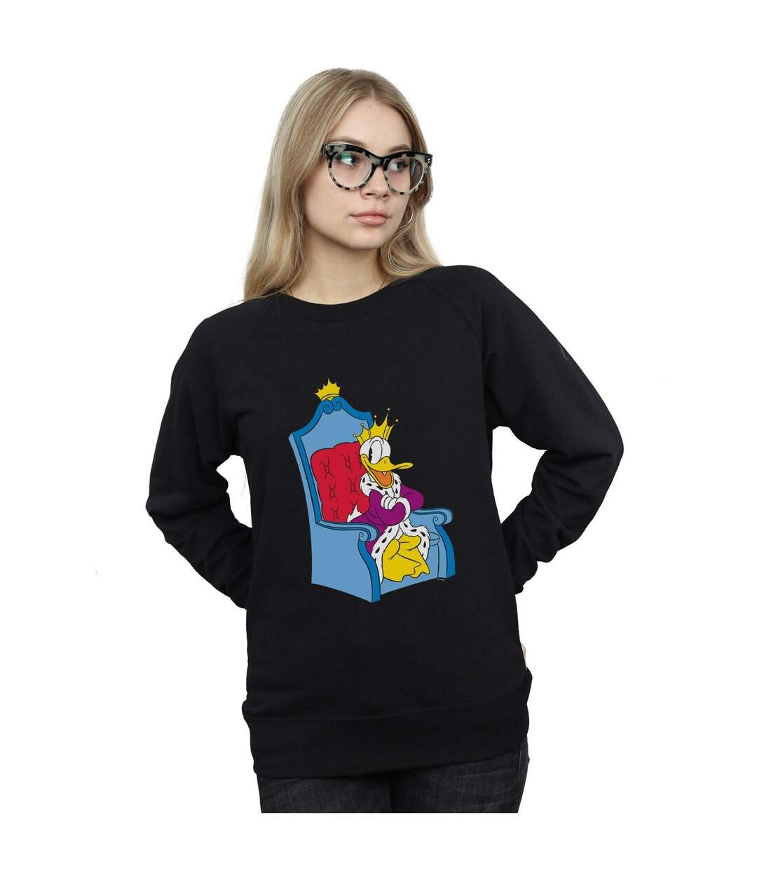 Disney Sweatshirt Donald Duck King Donald Femme/Ladies (Noir) - UTBI27498-2