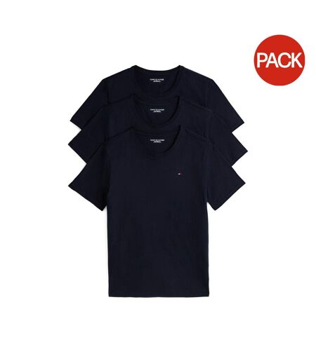 Lot De 3  T-shirts Motif/style Logo Homme Bleu Marine Tommy Hilfiger