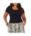 T-shirt Motif/style Côtelé Femme Noir Brave Soul-1