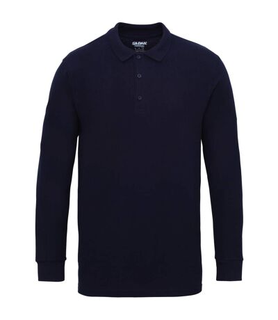 Gildan Mens Long Sleeve Premium Cotton Double Pique Polo Shirt (Navy) - UTRW4740