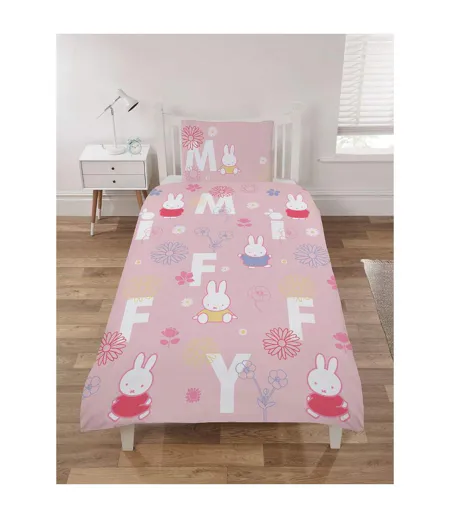 Floral Reversible Duvet Cover Set Multicoloured Miffy