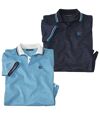 Pack of 2 Men's Summer Polo Shirts - Blue Navy Atlas For Men