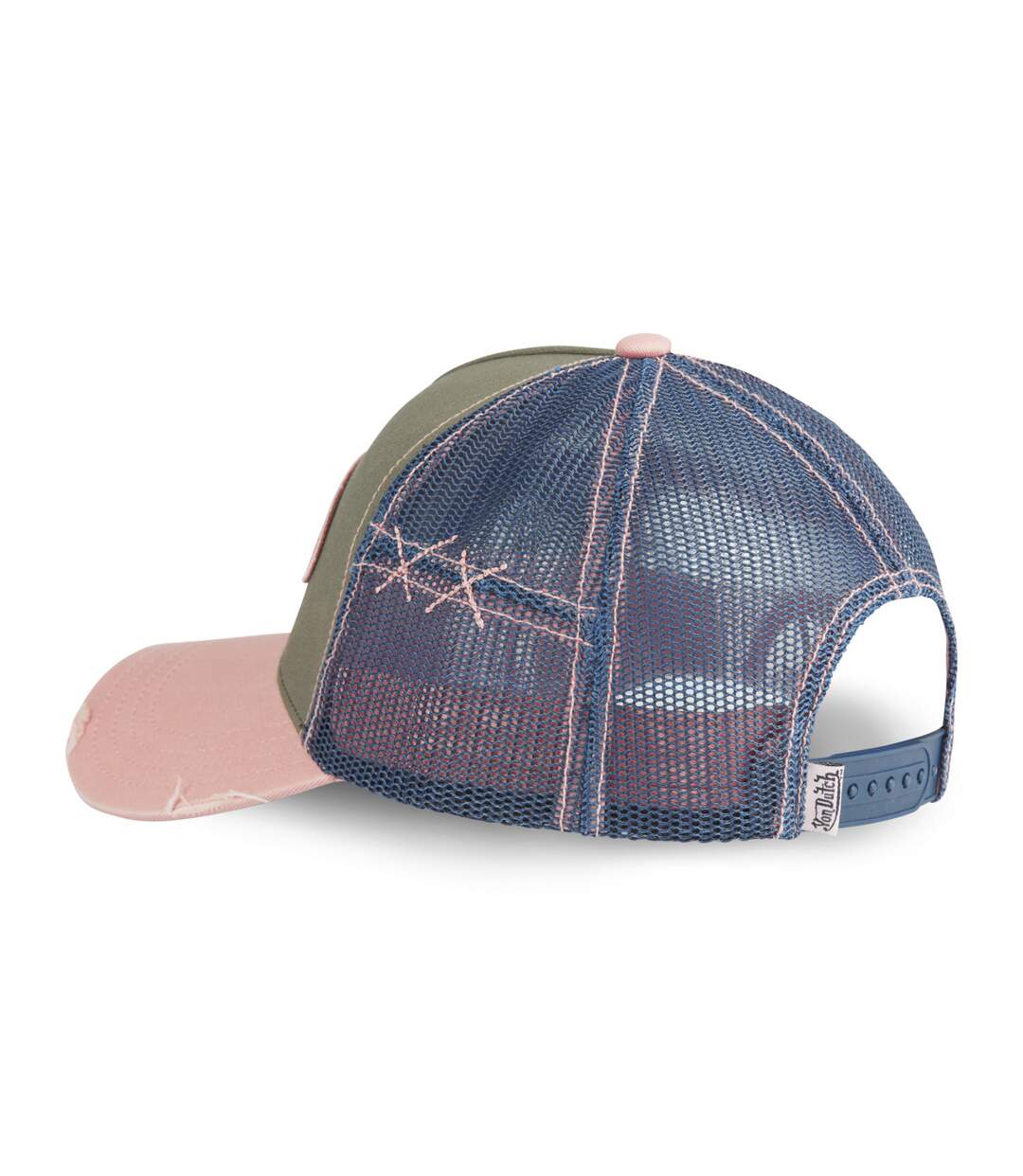 Casquette trucker avec filet effet usé et patch brodé Used Vondutch-4