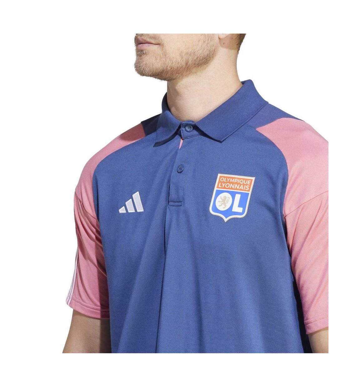 Polo Motif/style Olympique Lyonnais Tiro Homme Bleu Indigo Adidas-4