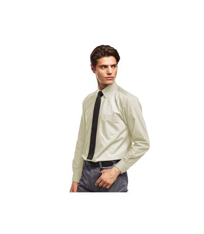 Mens  Poplin Long-sleeved Formal Shirt Natural Premier