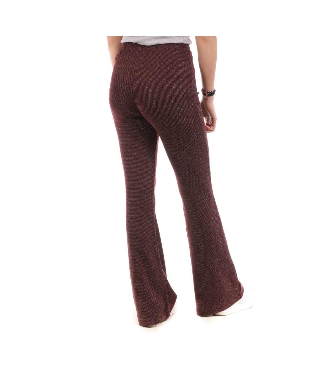 Pantalon Fluide Bordeaux Femme Only Flared - L-2