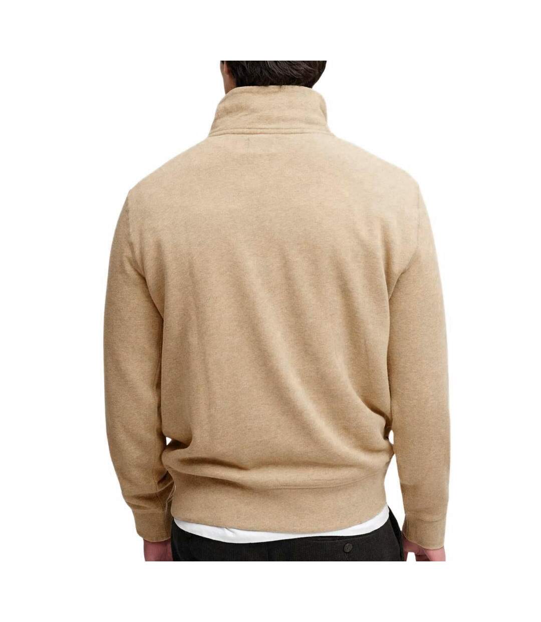 Sweat beige chiné homme superdry essential-2