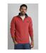 Mens Newark Grid Eco Friendly Quarter Zip Fleece Top Barberry Red Marl Weird Fish-1