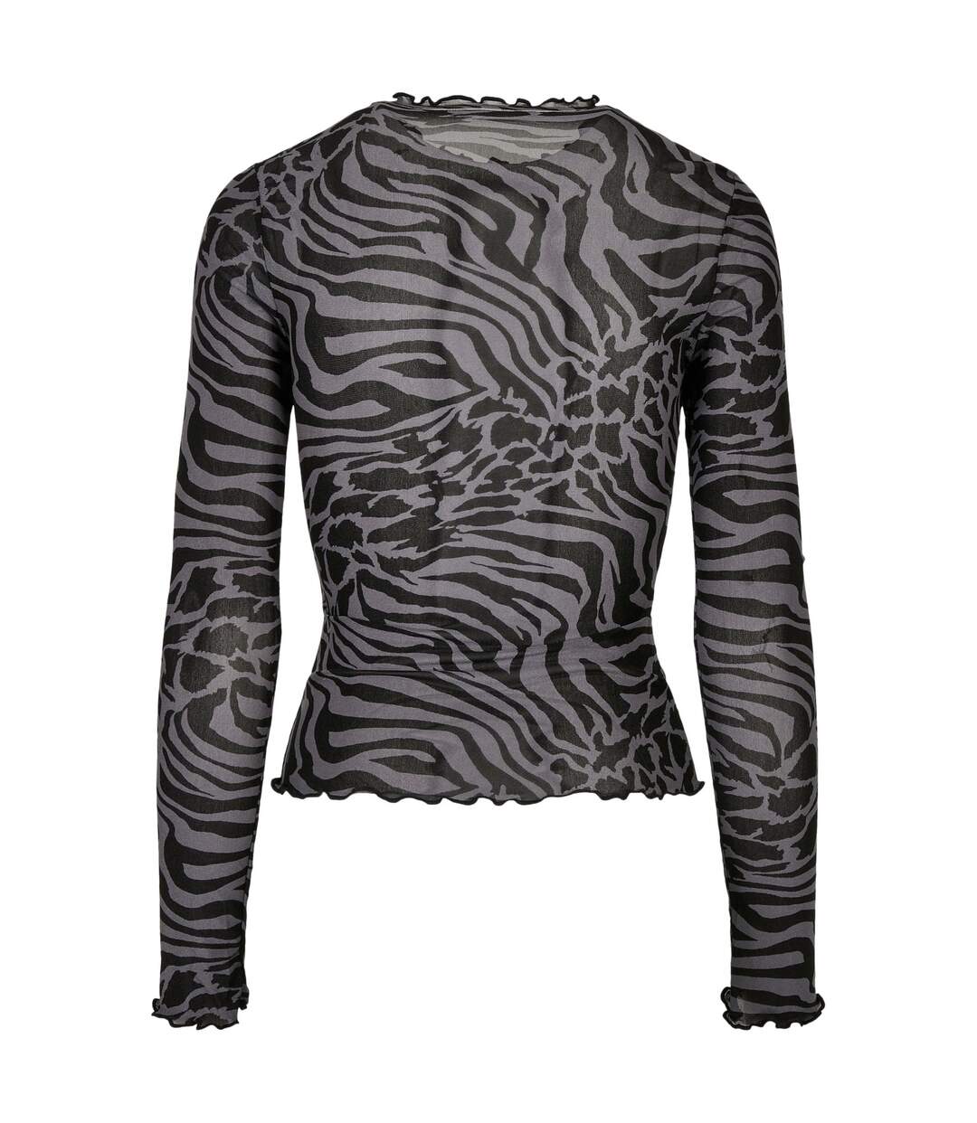 Haut Manches Longues Motif/style Imprimé Intégral Femme Anthracite Noir Urban Classics-2